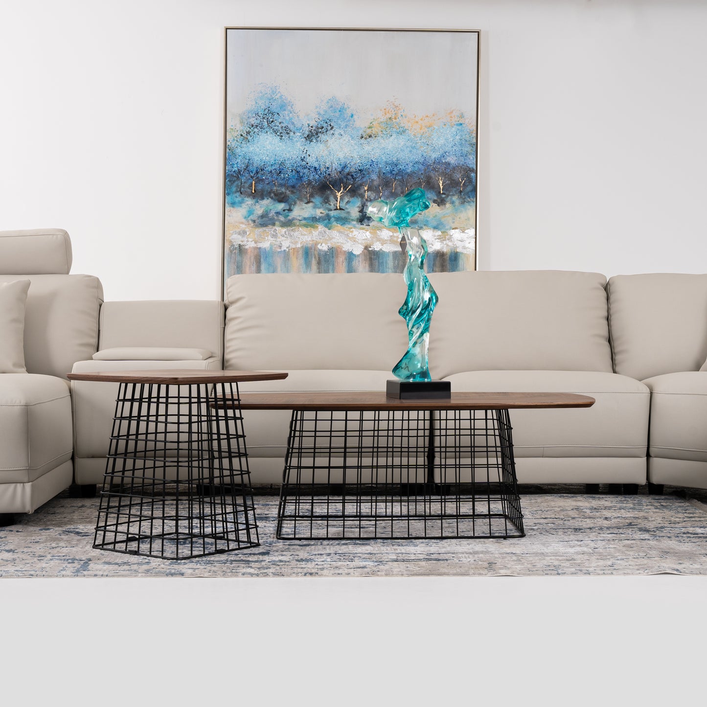 Grey Leather Corner