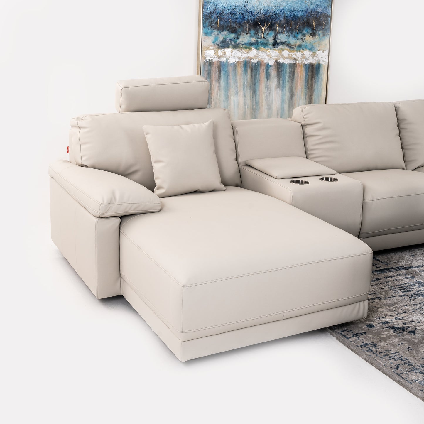 Grey Leather Corner