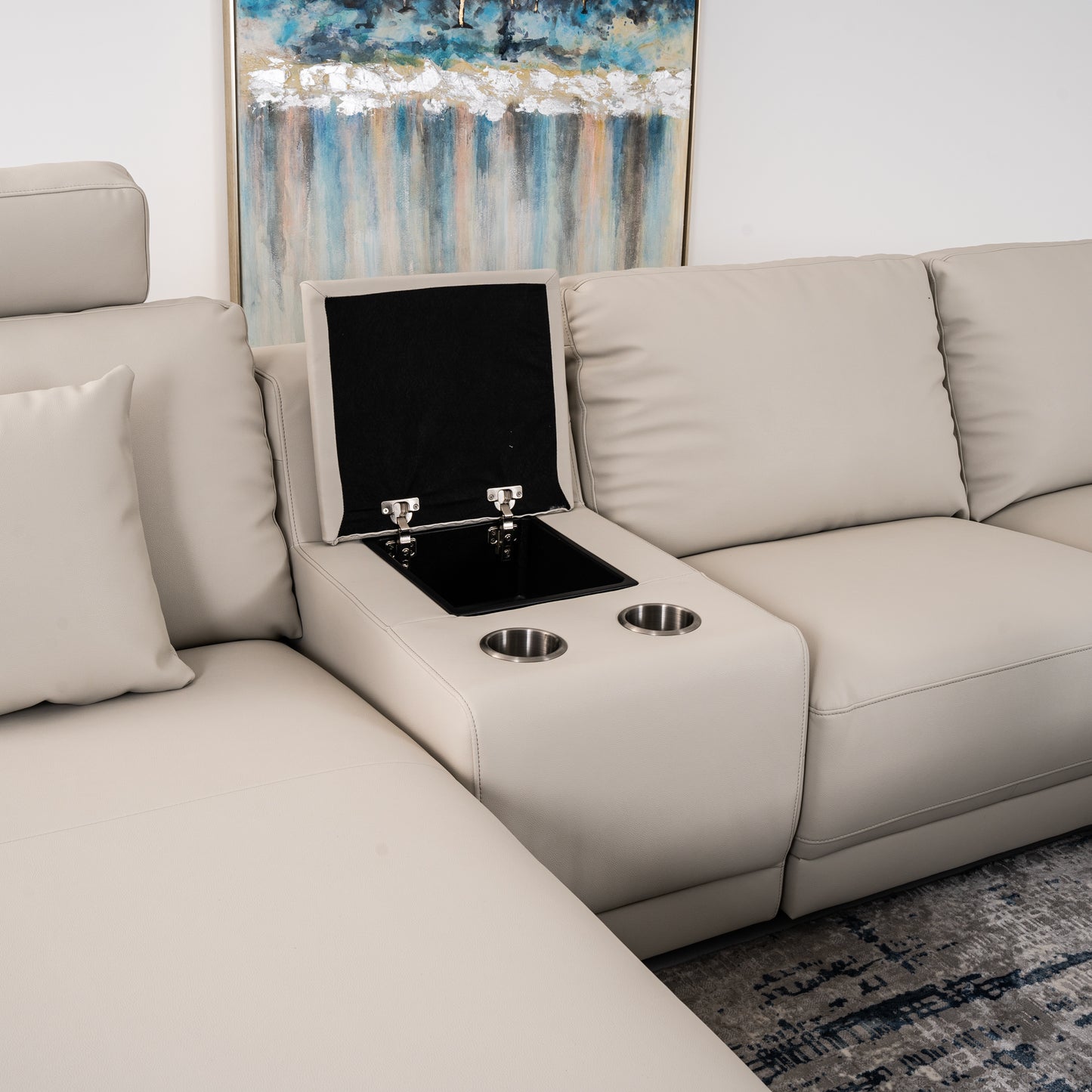 Grey Leather Corner