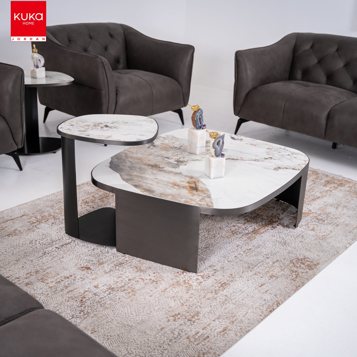 Kabtoneh Dark Silver Sofa Set